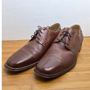 Brass Boots Mens Brown Leather Split Toe Derby Dress Shoes 9.5M 93376-221